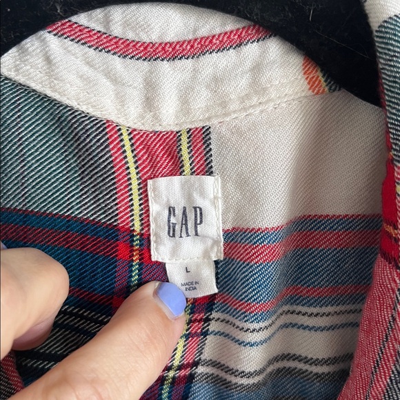 GAP Super Soft Multicolor Plaid Casual Shirt Large - Picture 4 of 6